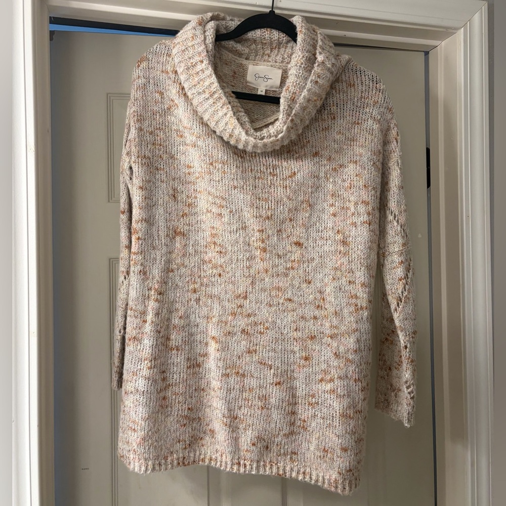 Jessica Simpson Speckled Cowl Neck Sweater